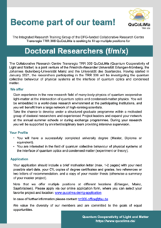 Towards entry "Become part of our team! Multiple positions for doctoral researchers (f/m/x)"